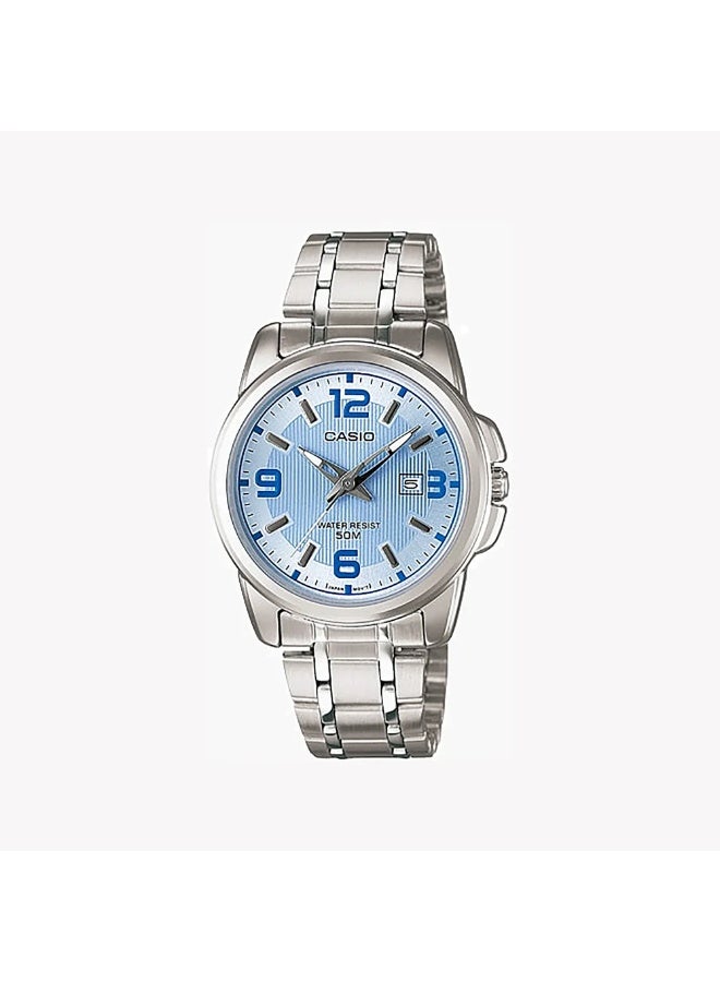 Casio His & Her Blue Dial Stainless Steel Band Couple Watch Set MTP/LTP-1314D-2AV - Image 3